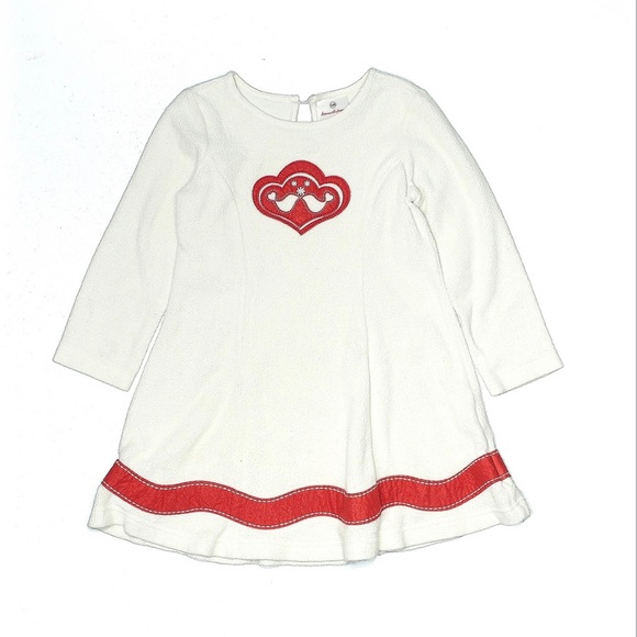 Hanna Andersson Other - Hanna Andersson/  Christmas Dress Nordic Sherpa Fleece White Birds w Red